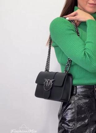 Жіноча маленька чорна сумочка, шкіряна сумка сумка пінко італія.6 фото