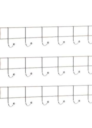 Вішалка настінна на 8 гачків, 54*5*4 см 240-8