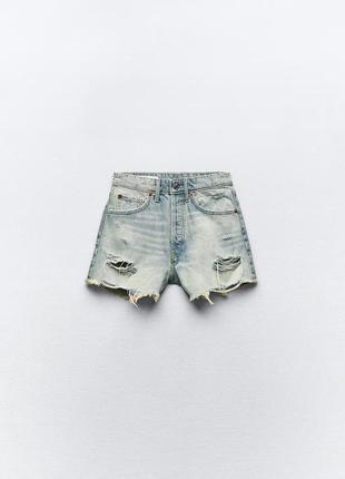 Вареные джинсовые шорты рваные zara new8 фото