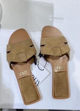 Zara 🔥 босоніжки замш мякенькі беж 36, 37, 38, 39, 40р3 фото