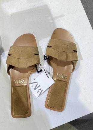 Zara 🔥 босоніжки замш мякенькі беж 36, 37, 38, 39, 40р6 фото