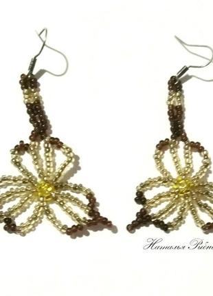 Серьги из бисера леопардовые серьги из бисера цветочные блестящие серьги лучший подарок