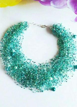 Кольє бірюзового кольору найкращий подарунок