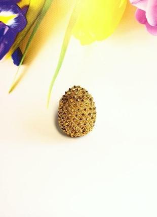 Золотое эксклюзивное яйцо из бисера с подставкой, лучший подарок на пасху6 фото