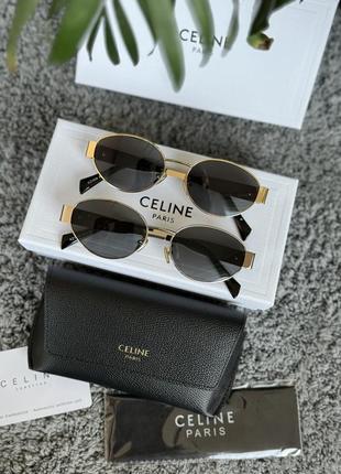 Стильні окуляри  в стилі celine gold/silver9 фото