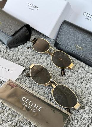 Стильні окуляри  в стилі celine gold/silver