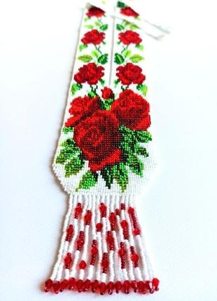 Гердан из бисера ′розы′, эксклюзивное украшение, лучший подарок4 фото