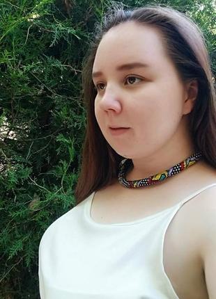 Жгут из бисера необічное колье - подарок для девушке бисерное ожерелье7 фото