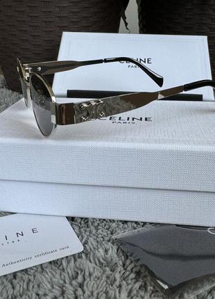 Стильні окуляри  в стилі celine gold/silver3 фото