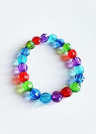 Браслет радужный детский, яркий браслет на подарок, растягивающийся браслет