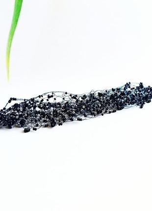 Черный вечерний браслет из натурального агата, пышный браслет на подарок1 фото