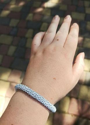 Черно-белый браслет из бисера, круглый браслет на руку,браслет жгут