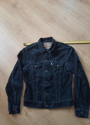 Куртка винтажная vintage черная вельветовая levi's 70500 size n made in italy