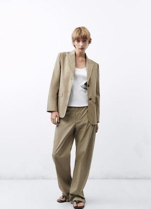 Трендовый новый легкий casual костюм zara из смешанного хлопка. new.2 фото