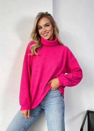 М'який жіночий светр із ангори малинового кольору 25557 аа 46/48