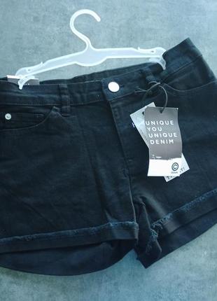 Новые,джинсовые шорты,черные1 фото