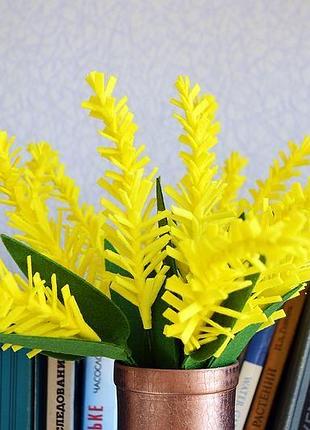 Лаванда, 15 веточек в букете, разные цвета и оттенки, сделано из фетра