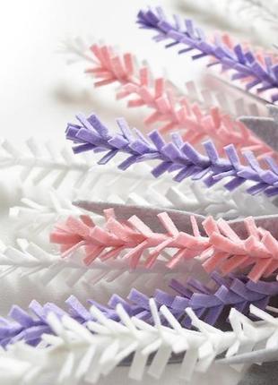 Лаванда, 15 веточек в букете, разные цвета и оттенки, сделано из фетра