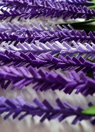 Лаванда, 15 веточек в букете, разные цвета и оттенки, сделано из фетра