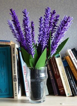 Лаванда, 15 веточек в букете, разные цвета и оттенки, сделано из фетра