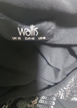 Нарядное женское платье wallis большого размера/ батал черное в пайетках4 фото