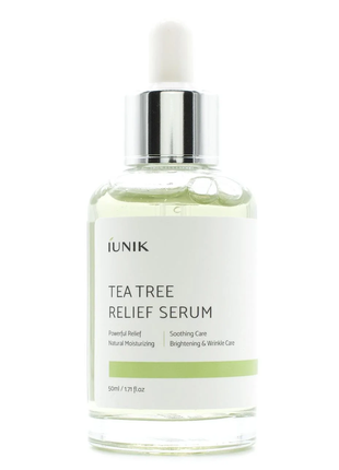 ✨ iunik tea tree relief serum заспокійлива сироватка для обличчя з чайним деревом