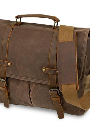 Сумка-портфель на плече vintage 20116 коричнева1 фото