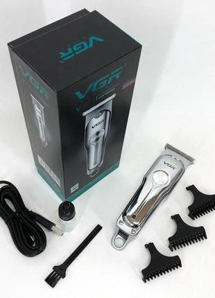 Машинка для стрижки волосся бездротова vgr v-071, електробритва з насадками cs-752 для бороди.2 фото