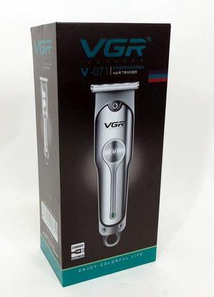 Машинка для стрижки волосся бездротова vgr v-071, електробритва з насадками cs-752 для бороди.6 фото