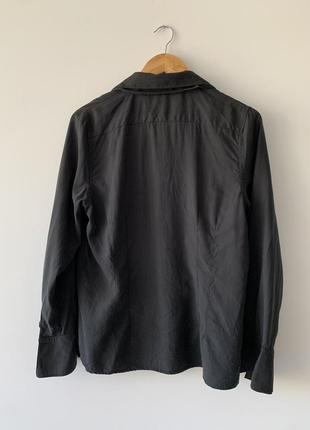 Шовкова сорочка чорна orvis блузка8 фото
