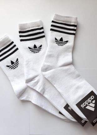 6 пар шкарпетки чоловічі "adidas". 40-45р. білі. високі. демісезонні.літні