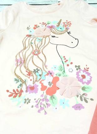Костюм детский комплект на девочку футболка с единорогом лосины лосины3 фото