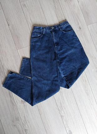 Mom jeans мом джинсы темно-синие, винтажные2 фото