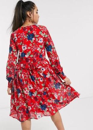 Воздушный сарафан/платье в цветочный принт/с длинным рукавом8 фото