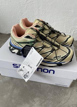Мужские кроссовки salomon s/lab xt-6 beige/blue