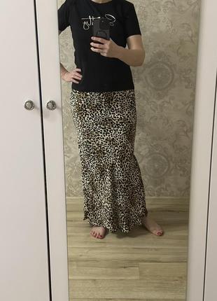 Длинная юбка в леопардовый принт bershka9 фото