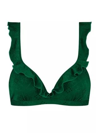 Beachlife green embroidery лиф бикини с рюшами2 фото