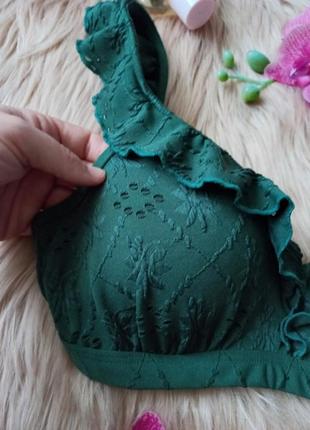 Beachlife green embroidery лиф бикини с рюшами4 фото