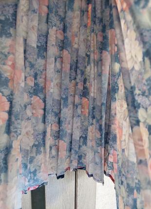 Винтажное платье 80-х годов в цветочный принт🔹короткий рукав canda (размер 10-12)8 фото