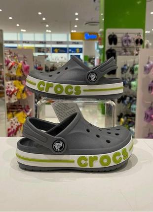 Крокс баябэнд клог серые детские crocs bayaband clog kids charcoal