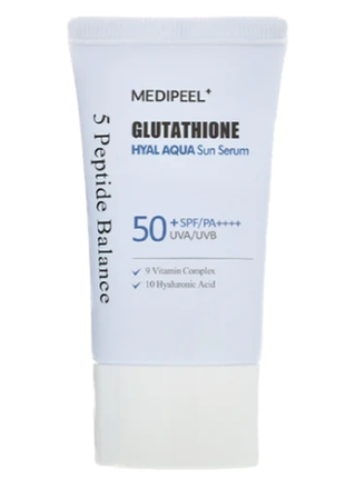 Увлажняющая солнцезащитная эмульсия с глутатионом medi-peel glutathione hyal aqua sun serum spf50+ p