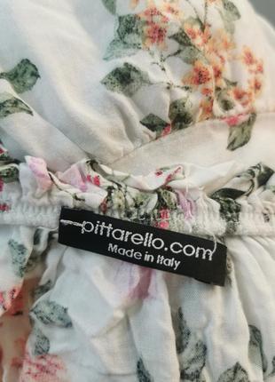 Красивая блуза из италии в цветах с кружевом7 фото