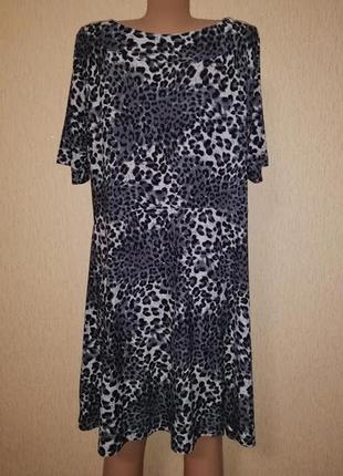 Женское трикотажное короткое леопардовое платье, туника 20 р. label be7 фото