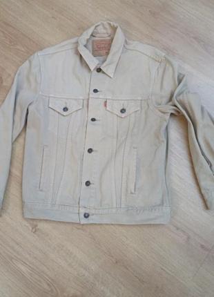 Куртка джинсова   вінтажна vintage  бежева    levi's 70503 size м1 фото