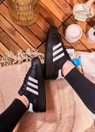 Adidas superstar black premium6 фото