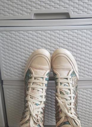 Кожаные хайтопы сникерсы демисезонные ботинки кеды мокасины2 фото