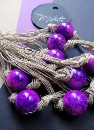 Лляне намисто 'ірисова роса' 2