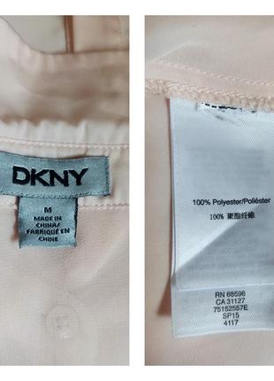 Жіноча блузка dkny, блузка майка літня дкню, пудрова блузка з коміром на ґудзиках3 фото