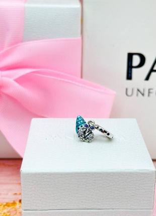 Серебряная бусина-подвеска pandora «рак-самитник»6 фото