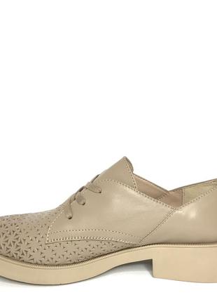 Новые весенние женские туфли в стиле окфордов 37 р светлые кожаные3 фото